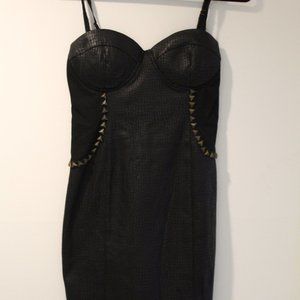Black Pleather Cocktail Dress [M]